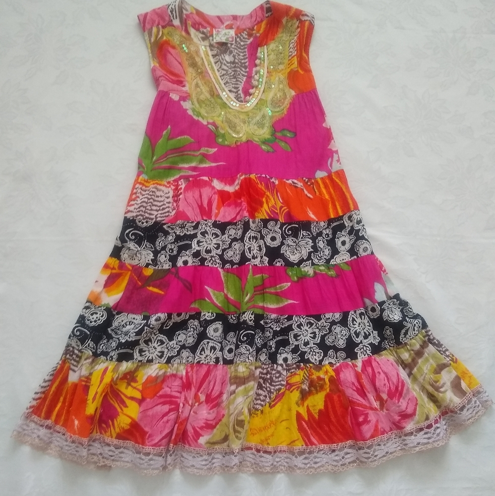 Rare Findfp Patchwork Ruffle Tiered Sequins - image 1